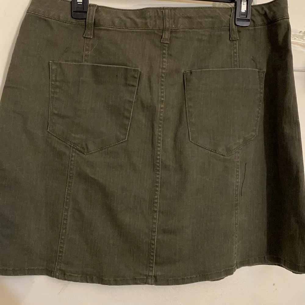 NEW FALLS CREEK HUNTER GREEN A LINE DENIM SKIRT plus size 16. - Picture 4 of 10